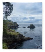 Rugged Coastal Landscape with Cliffs Fleece Blanket