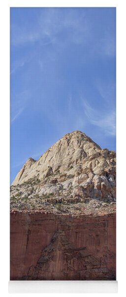 Majestic Mountain Peak Under Blue Sky Yoga Mat