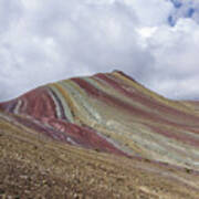 Colorful Mountain Range Under Cloudy Sky Poster