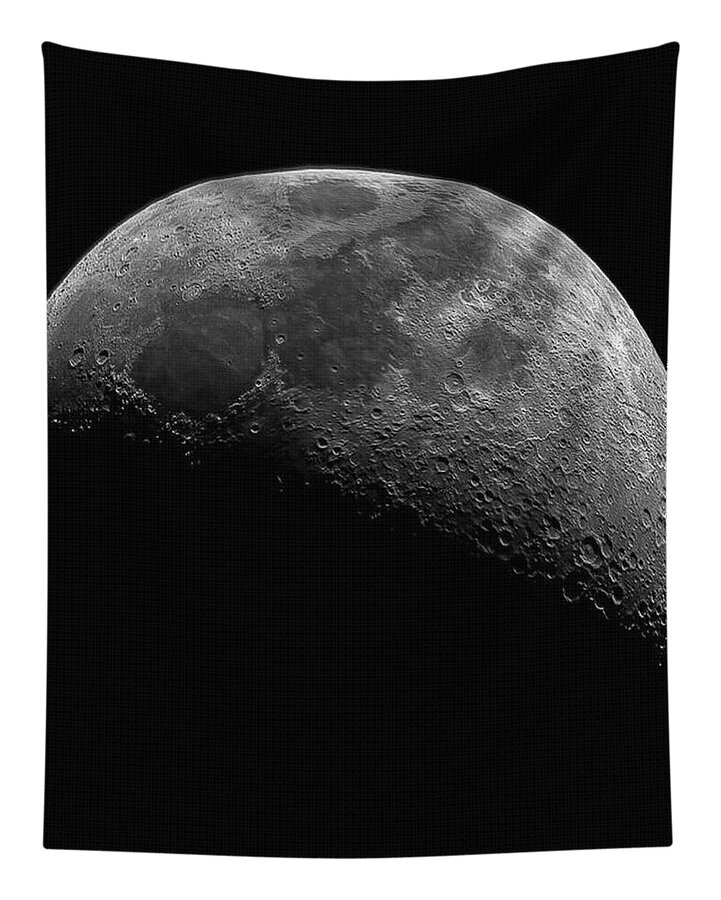 Illuminated Half Of The Moon Tapestry