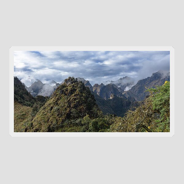 Misty Andes Mountain Range Landscape Sticker