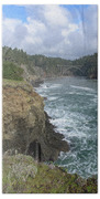 Coastal Bridge Over Rushing Waters Beach Towel