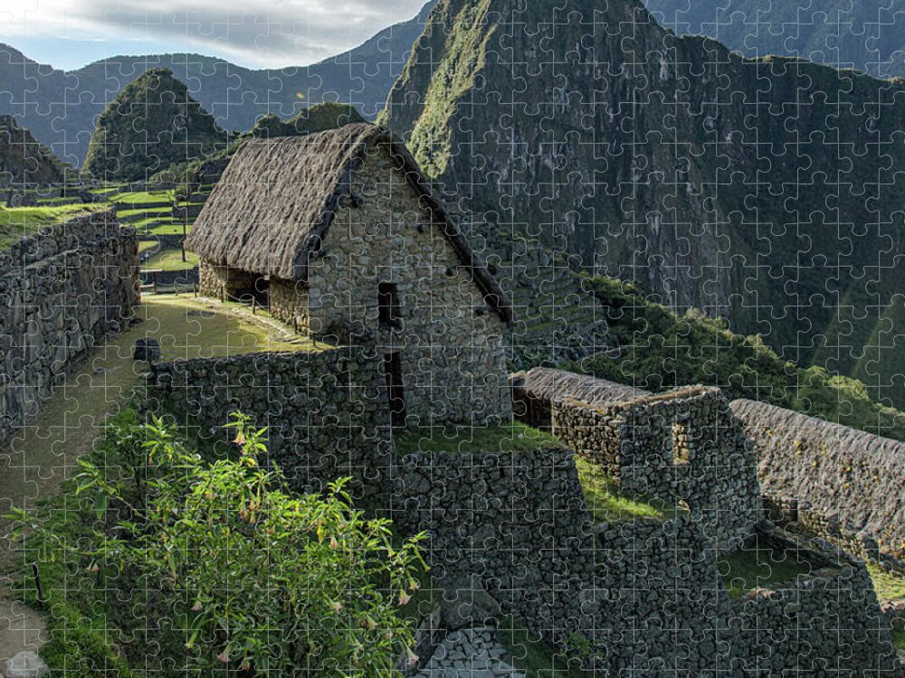 Ancient Ruins With Majestic Mountain Backdrop Jigsaw Puzzle