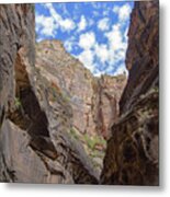 Majestic Canyon Sky View In The Narrows Metal Print