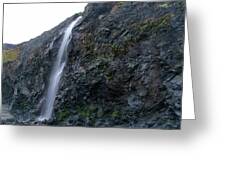 Secluded Coastal Waterfall Cascade Greeting Card
