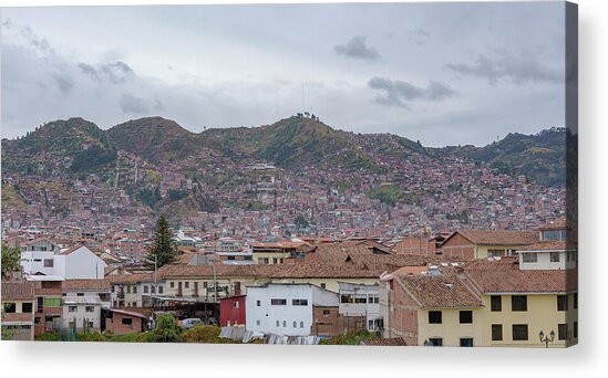 Rooftops and Hills of Cusco Acrylic Print