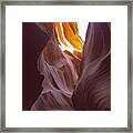 Curves Of Sunlit Antelope Canyon Walls Framed Print