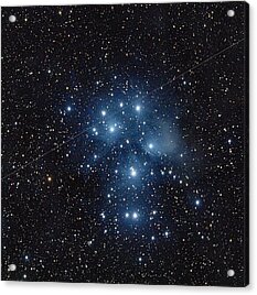 Pleiades Cluster in Cosmic Night Acrylic Print by Brandon Wichmann
