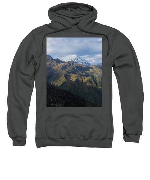 Majestic Andes Mountain Peaks Under Cloudy Sky Sweatshirt