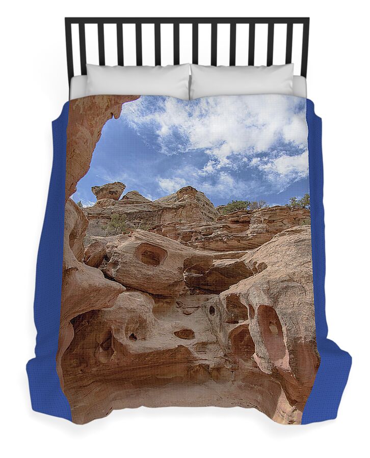 Majestic Rock Formations In Capitol Reef National Park Duvet Cover