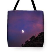 Moonlit Evening Over Silhouetted Hills Tote Bag