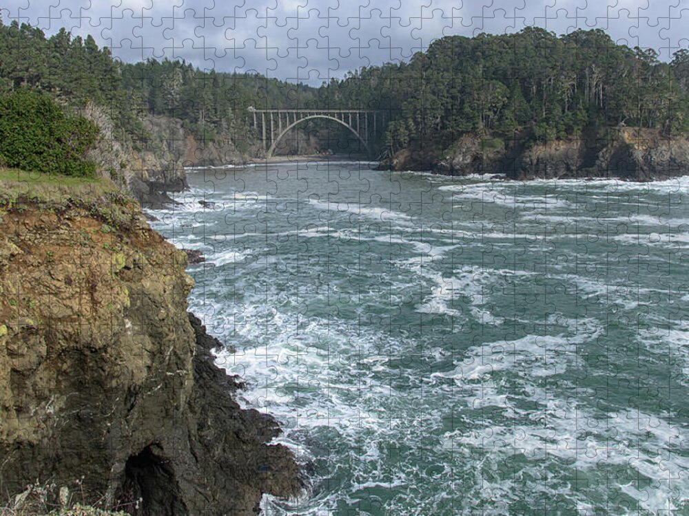 Coastal Bridge Over Rushing Waters Jigsaw Puzzle