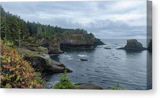Serene Coastal Cliffs at Dawn Canvas Art Print by Brandon Wichmann
