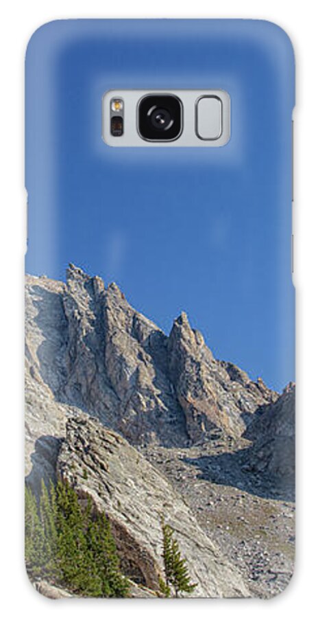 Majestic Mountain Peaks Under Blue Sky Galaxy Case