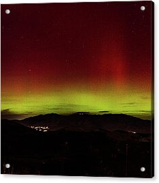 Northern Lights Over Wasatch Mountain Range Acrylic Print by Brandon Wichmann