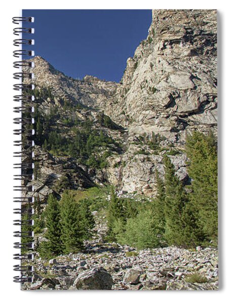 Majestic Mountain Peaks Under Blue Sky In Cascade Canyon Spiral Notebook