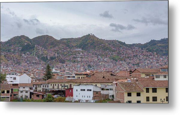 Rooftops and Hills of Cusco Metal Print