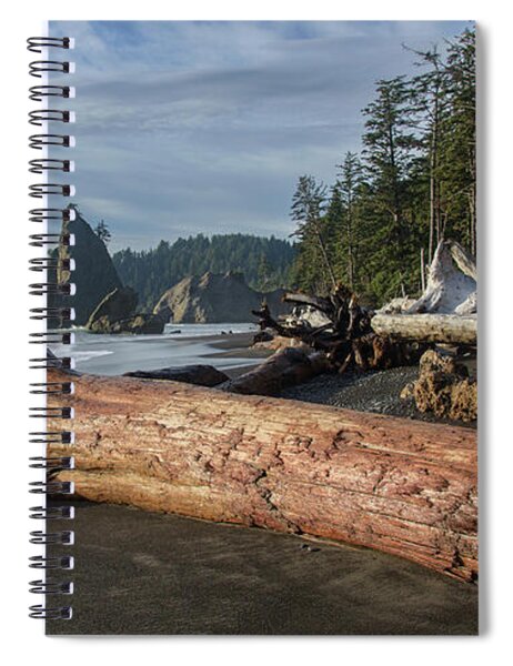 Driftwood on a Pebbled Beach Spiral Notebook