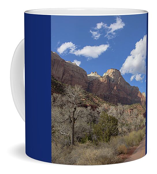 Majestic Mountain Under Clear Blue Sky Coffee Mug