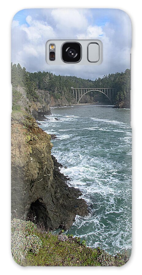 Coastal Bridge Over Rushing Waters Galaxy Case
