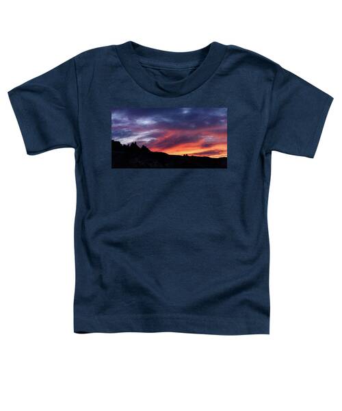 Vivid Twilight over Rocky Silhouette Toddler T-Shirt