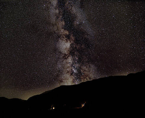 Wall Art featuring the photograph Starry Night Over Mountain Landscape by Brandon Wichmann