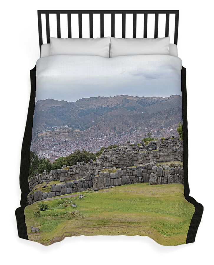 Saqsaywaman Incan Ruin In Cusco Peru Duvet Cover