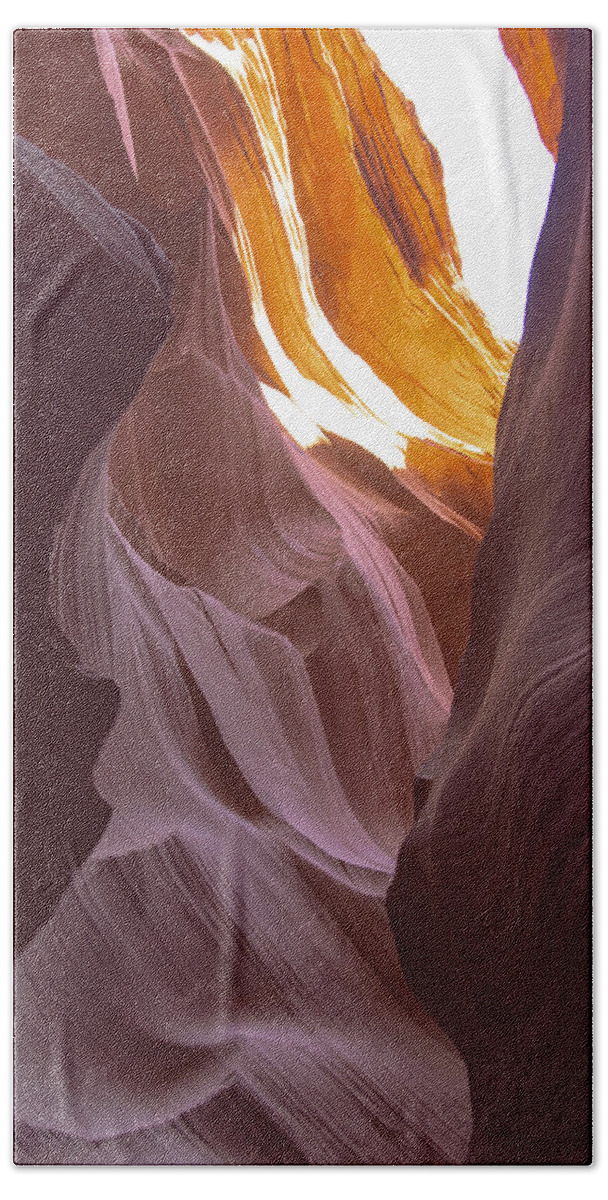 Curves Of Sunlit Antelope Canyon Walls Hand Towel
