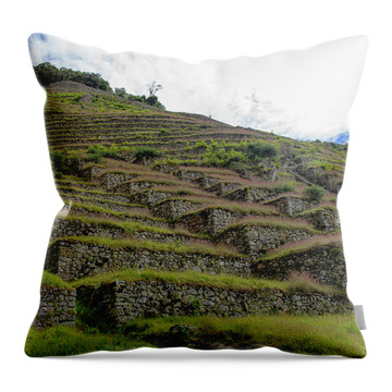 Ancient Terraces Amidst Greenery Throw Pillow