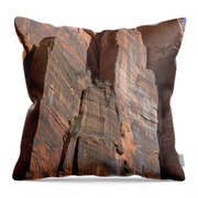 Towering Desert Sandstone Cliffs In Zion National Park Throw Pillow
