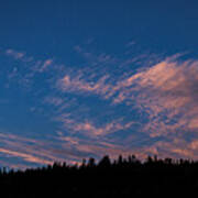 Twilight Over Forested Horizon Art Print