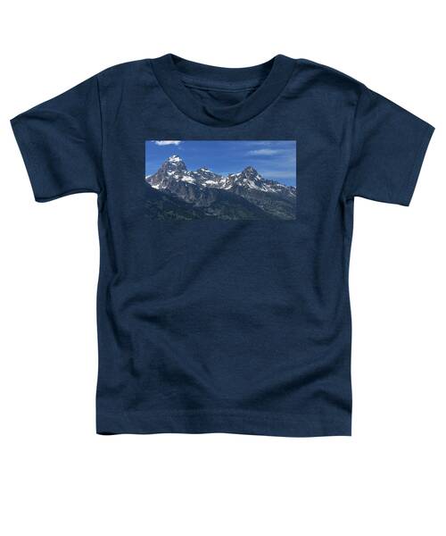 Snow-capped Teton Mountain Peaks Under Blue Sky Toddler T-Shirt