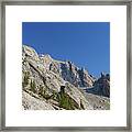 Majestic Mountain Peaks Under Blue Sky Framed Print