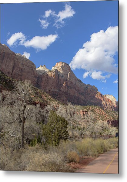Majestic Mountain Under Clear Blue Sky Metal Print