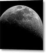 Illuminated Half Of The Moon Metal Print