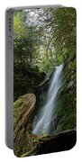 Serene Waterfall in Lush Forest Portable Battery Charger