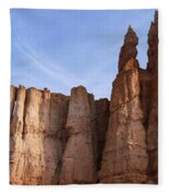 Majestic Rock Formations Under Blue Sky In Bryce Canyon National Park Fleece Blanket