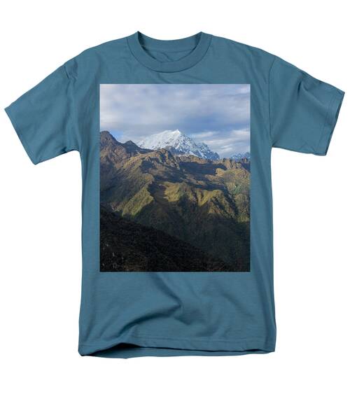 Majestic Andes Mountain Peaks Under Cloudy Sky Men's T-Shirt  (Regular Fit)