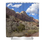 Majestic Mountain Under Clear Blue Sky Shower Curtain