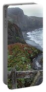 Rocky Coastline With Vibrant Foliage Portable Battery Charger