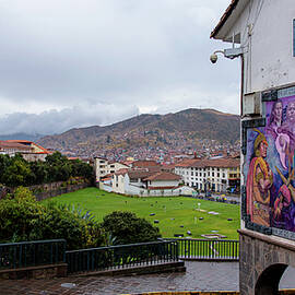 Street Scene with Colorful Mural by Brandon Wichmann