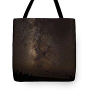 Milky Way Over Tranquil Shoreline Tote Bag