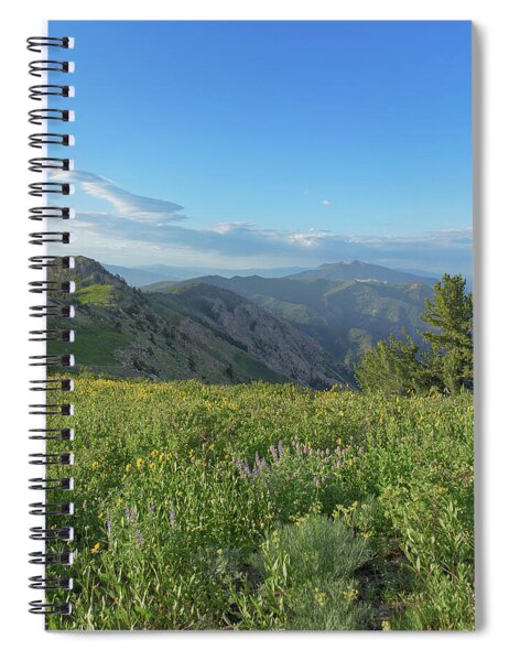 Mountain View with Wildflowers Spiral Notebook