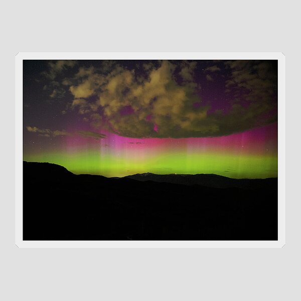 Vibrant Aurora Over Wasatch Mountain Range Sticker
