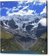 Majestic Mountain Overlooks Humantay Lake Acrylic Print