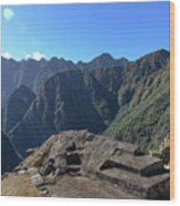 Majestic Mountain Views At Machu Picchu Wood Print