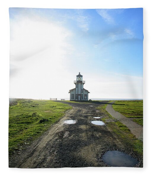 Lighthouse Under A Bright Sky Fleece Blanket