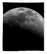 Illuminated Half Of The Moon Fleece Blanket