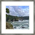 Coastal Serenity With Rugged Cliffs Framed Print