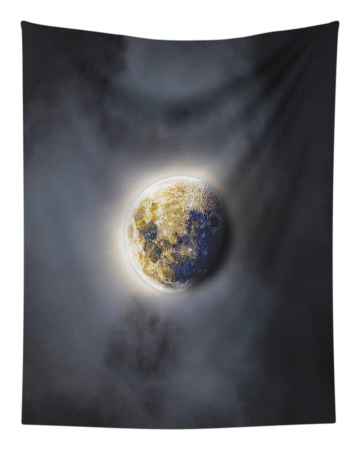 Celestial Moon In Ethereal Glow Tapestry